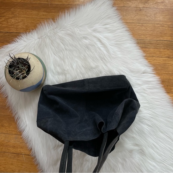 Mango large suede leather tote bag - Picture 9 of 9